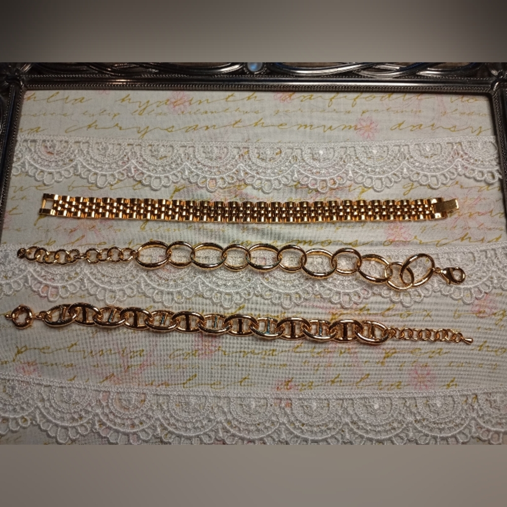 Gold-Tone Chain Bracelets Set